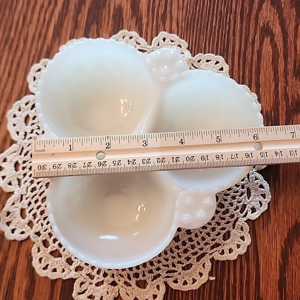 Hobnail Semi Translucent Serving Candy Nut Dish Vintage